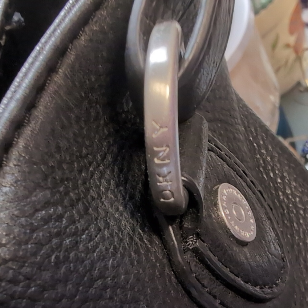 DKNY Black Pebble Leather Bucket Hand Bag - Picture 7 of 12